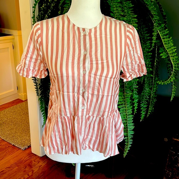 Madewell striped peplum blouse - Picture 1 of 4